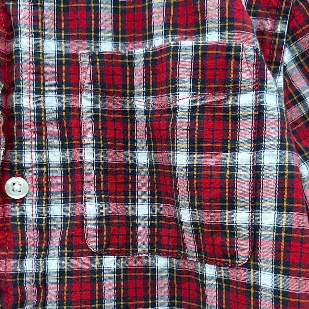 Place Plaid Red and White Button-Down Shirt - Picture 3 of 6
